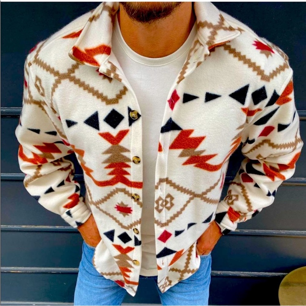 Men’s L printed jacket/button down
